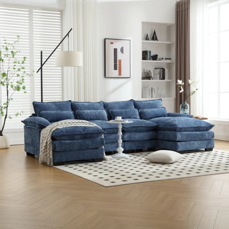 UNITED WE WIN Modern Large chenille Fabric U-Shape Sectional Sofa-海智集-Default-