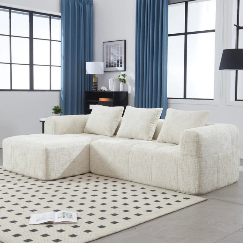 UNITED WE WIN 98.42-inch modular sectional sofa, modern modular L-shaped sofa with chaise longue, equipped with small side pockets and free of compression during installation.-海智集-Default-