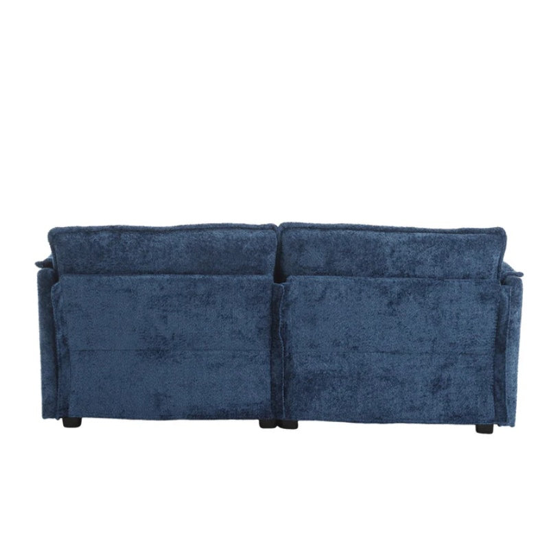 UNITED WE WIN Chenille fabric, removable armrests with side pockets, high density sponge filling, oversized double sofa with footstool-海智集-Default-