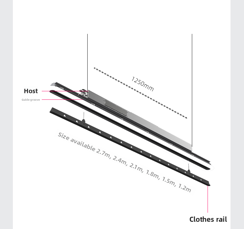 Maintenance-Free Invisible Electric Clothes Rack Lift-Type Balcony Smart Remote Control Embedded Hidden Clothes Dryer-海智集-