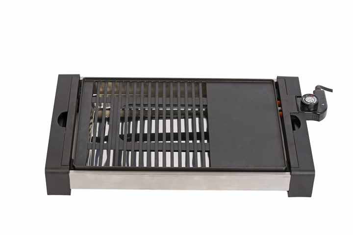 Manufacturer's Electric BBQ Grill Pan Indoor Tabletop Smokeless Griddle Non-Stick PTFE Material US Plug Type for Household Use-海智集-