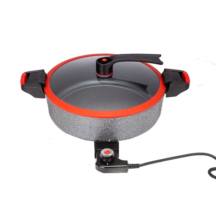 OEM Multifunctional Stainless Steel Tempered Glass Electric Hot Pot Non-Stick Cast Iron Stainle Wok PF Stamping for Household-海智集-