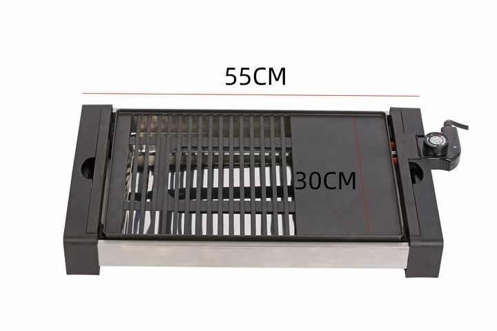 Manufacturer's Electric BBQ Grill Pan Indoor Tabletop Smokeless Griddle Non-Stick PTFE Material US Plug Type for Household Use-海智集-