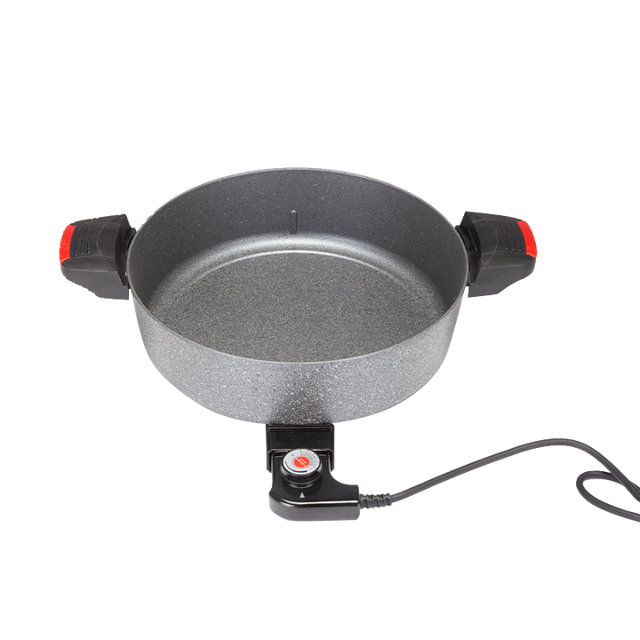 OEM Multifunctional Stainless Steel Tempered Glass Electric Hot Pot Non-Stick Cast Iron Stainle Wok PF Stamping for Household-海智集-