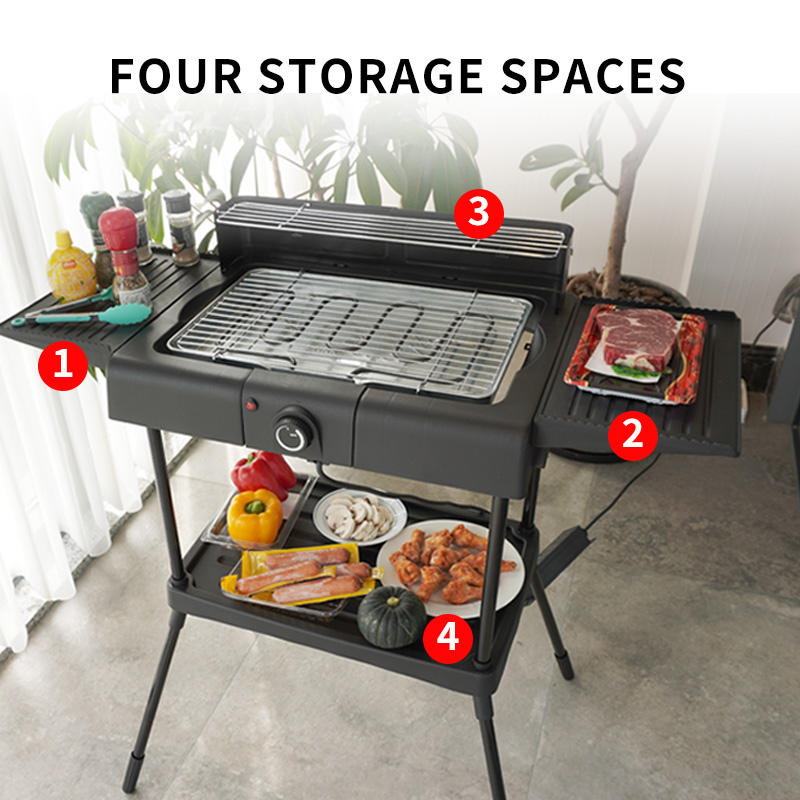 Large stainless steel camping grill Outdoor unfolding portable camping barbecue grill for family outdoor meals-海智集-