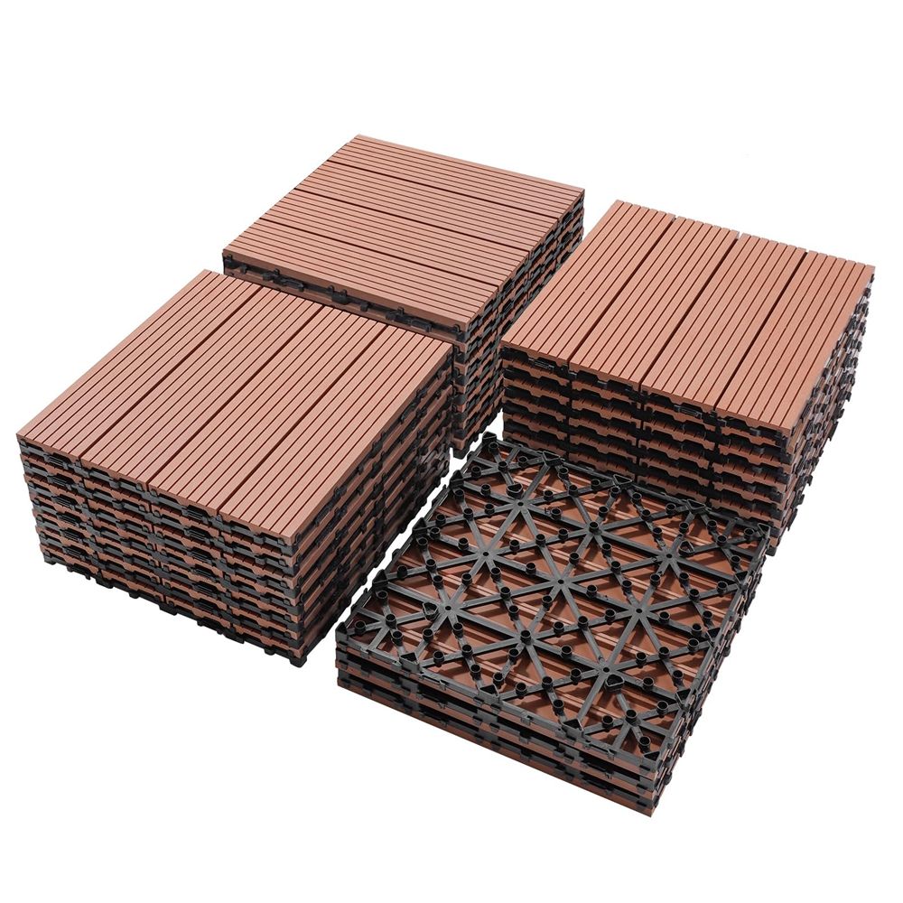 Waterproof Outdoor Plastic Interlocking Deck Tiles Balcony Flooring All Weather Use for Porch Poolside Backyard-海智集-