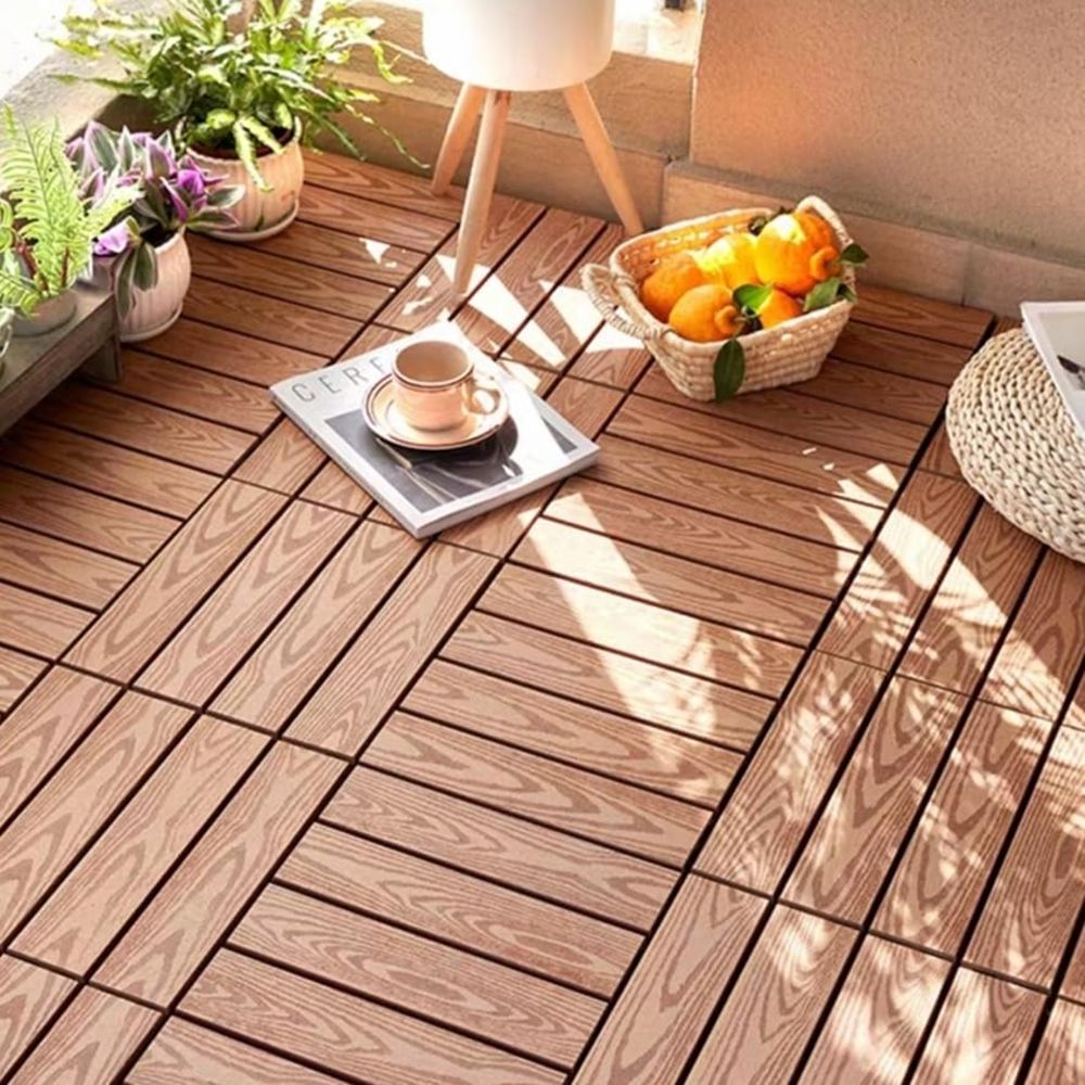 Waterproof Outdoor Plastic Interlocking Deck Tiles Balcony Flooring All Weather Use for Porch Poolside Backyard-海智集-
