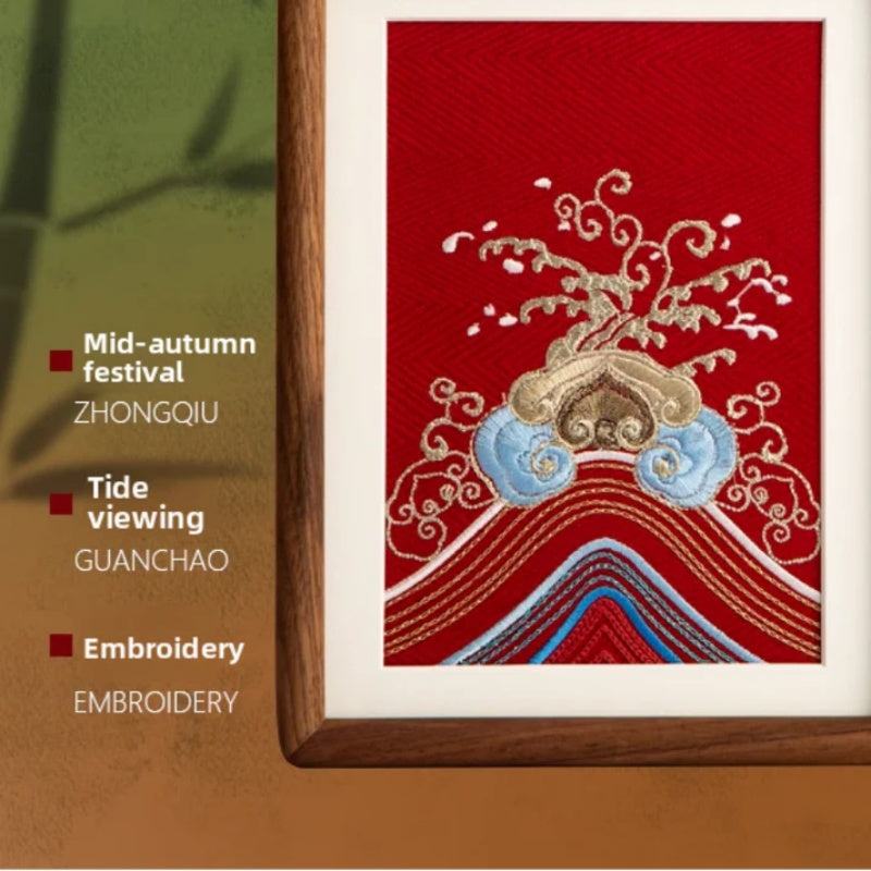 "Qiantang River Tide Surging" hand-embroidered art painting, Ideal gift for housewarming/wedding-海智集-Embroidery-