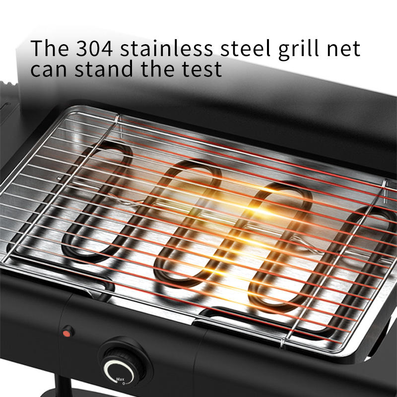 Large stainless steel camping grill Outdoor unfolding portable camping barbecue grill for family outdoor meals-海智集-