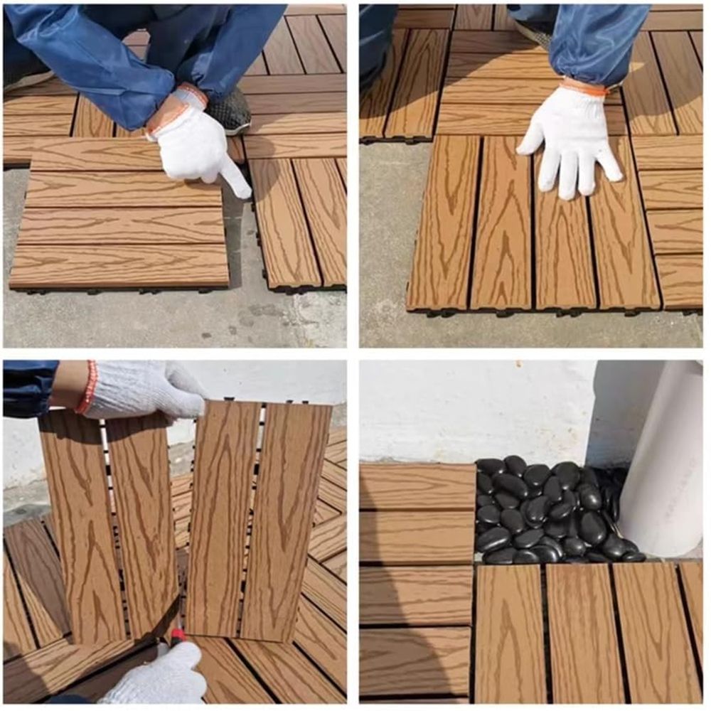 All Weather Use Interlocking Deck Tiles Plastic Patio Flooring Outdoor Waterproof for Balcony Porch-海智集-