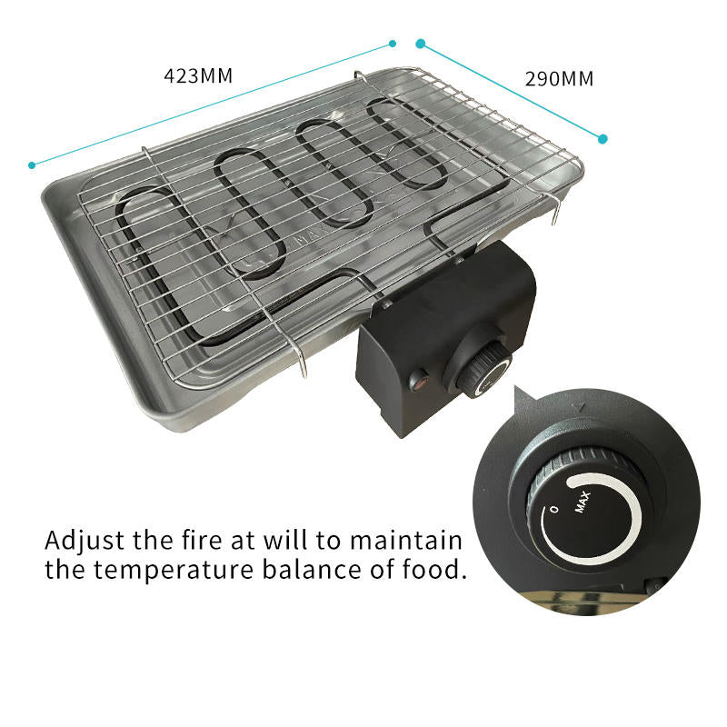 Large stainless steel camping grill Outdoor unfolding portable camping barbecue grill for family outdoor meals-海智集-