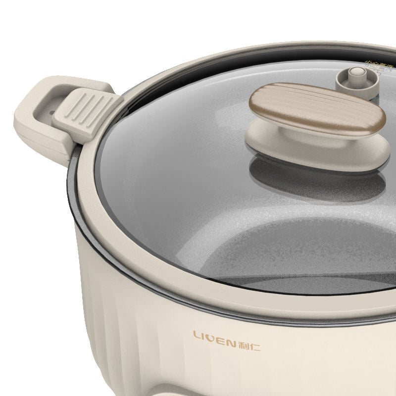 6L Portable Electric Skillet with Nonstick Coating Multi-Function Cooker for Stir Fry Steak Noodles steamer Electric Hot Pot-海智集-