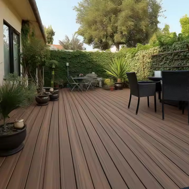 Modern Outdoor Flooring Interlocking Deck Tiles and Timber Plank Sheets with Brushed Design Style-海智集-