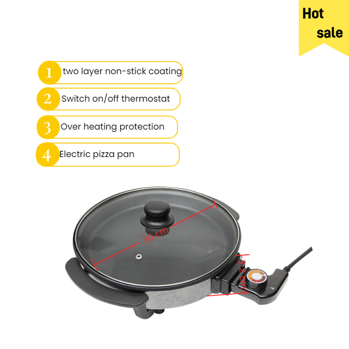 30cm Electric Pizza Pan 1500W GS CE ROHS CB Approval Flat Pizza Pan with Electric Cooking for Household-海智集-