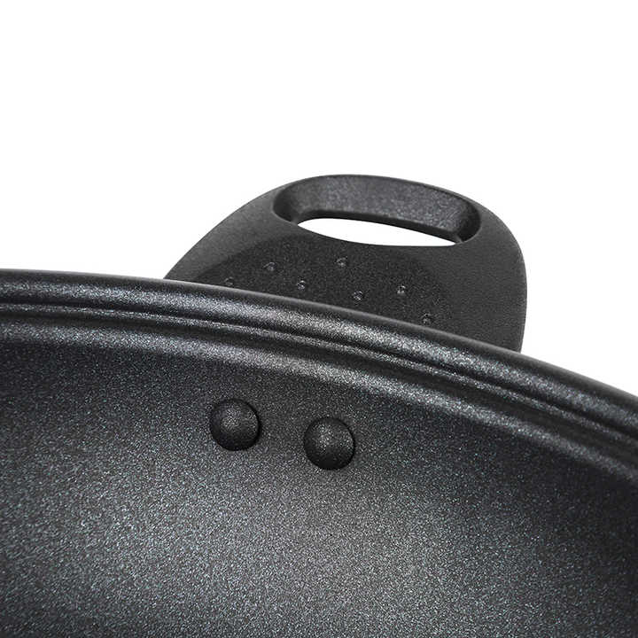 Factory Multifunctional Non Stick Electric Pot Wok Multipurpose Pan Round Nonstick Pan Aluminum OEM Tempered Glass 34 Cm Black-海智集-
