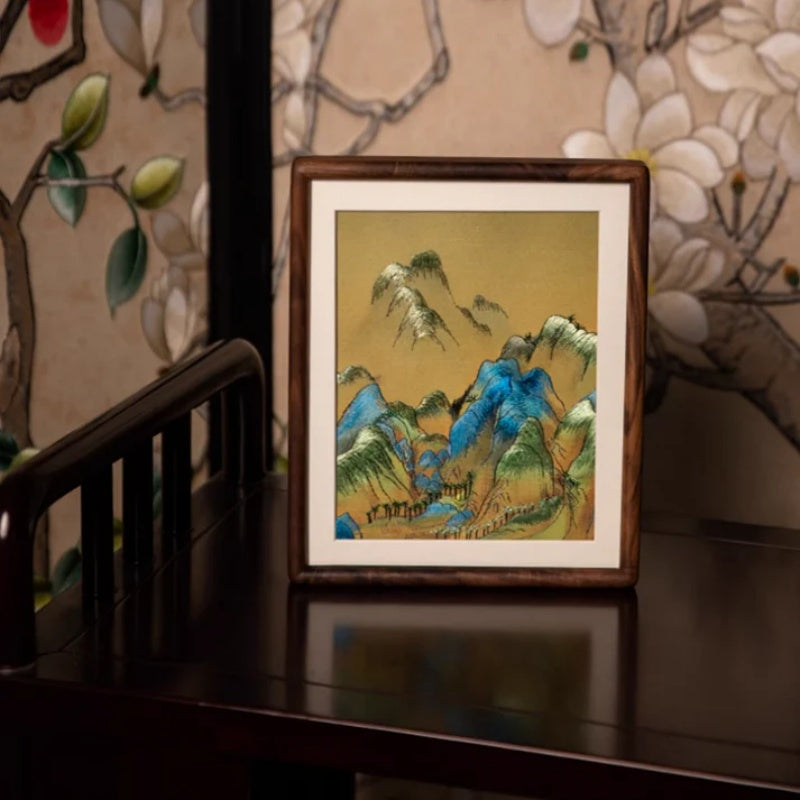Hand-embroidered decorative items, a three-dimensional new Chinese-style home art collection, are the top choice for gifting-海智集-Embroidery-
