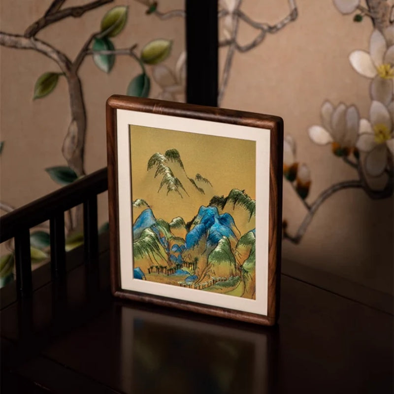 Hand-embroidered decorative items, a three-dimensional new Chinese-style home art collection, are the top choice for gifting-海智集-Embroidery-
