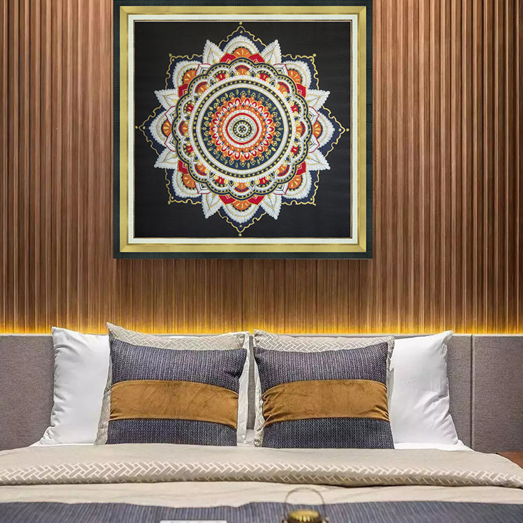 Commercial Suzhou Full Embroidery — framed, simulated silk, soft luster. Dual craftsmanship. Wholesale for decor firms, commercial use; home use too. Art decor for hotels, offices, residences.GorgeousEverything is Thriving II-海智集-
