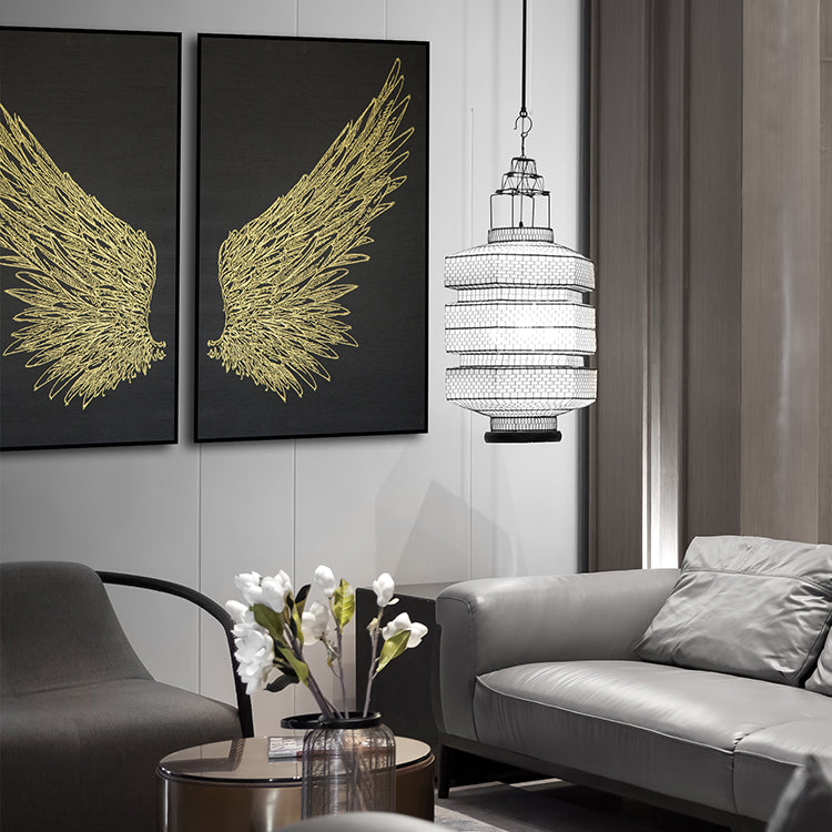 Commercial Suzhou Full Embroidery — framed, simulated silk, soft luster. Dual craftsmanship. Wholesale for decor firms, commercial use; home use too. Art decor for hotels, offices, residences.GorgeousWings of Protection-海智集-