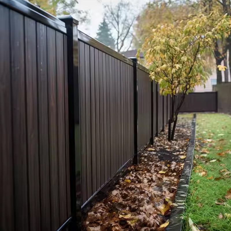 Popular Cheap Plastic Vinyl Composite Garden Wpc Privacy Panel Pool Fence Outdoor-海智集-