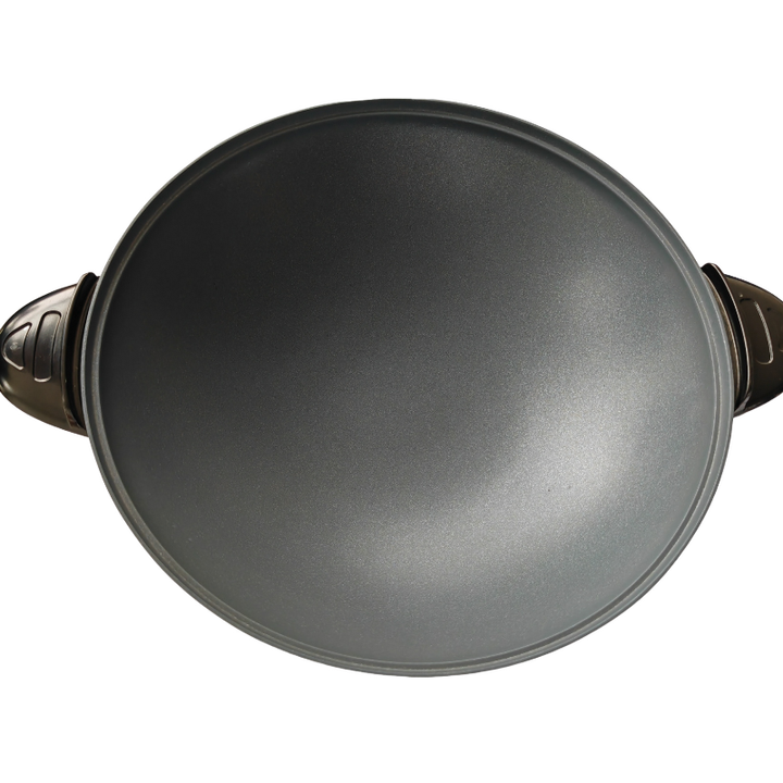 Popular 5L Round Non-Stick Electric Wok with Self-Control Thermostat Aluminum Glass Lid Multifunction for Household Hotel Use-海智集-