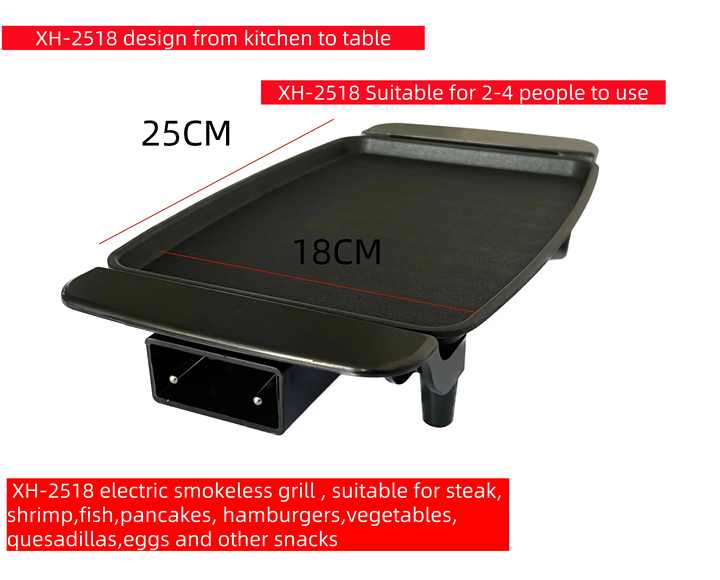25x18cm Small Indoor Plate Mini Chicken Meat Steak Barbecue Pan Bbq Raclette Griddle for Household-海智集-