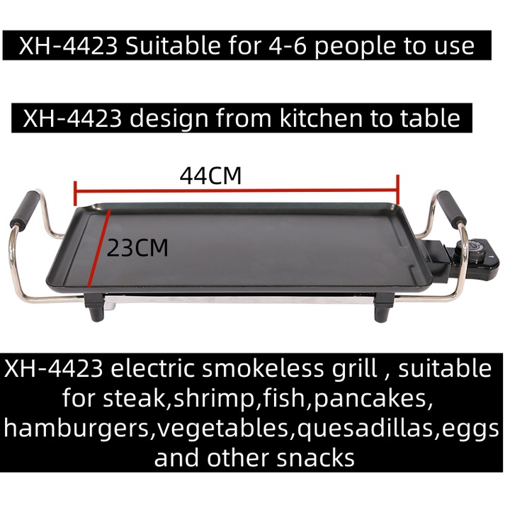 Factory Indoor Tabletop Thermostat Height Adjustable BBQ Electric Barbecue Grill Aluminum Grill for Household-海智集-