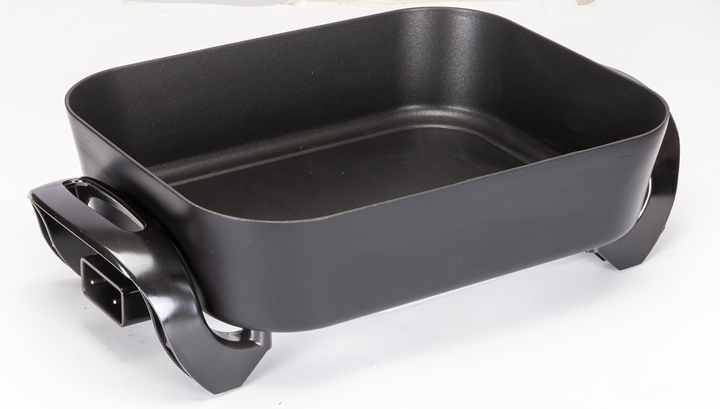 1500W Electric Square Frying Pan Non-Stick Die-Cast Aluminum Cooking Surface Temperature Adjustable Mechanical Tempered Glass-海智集-