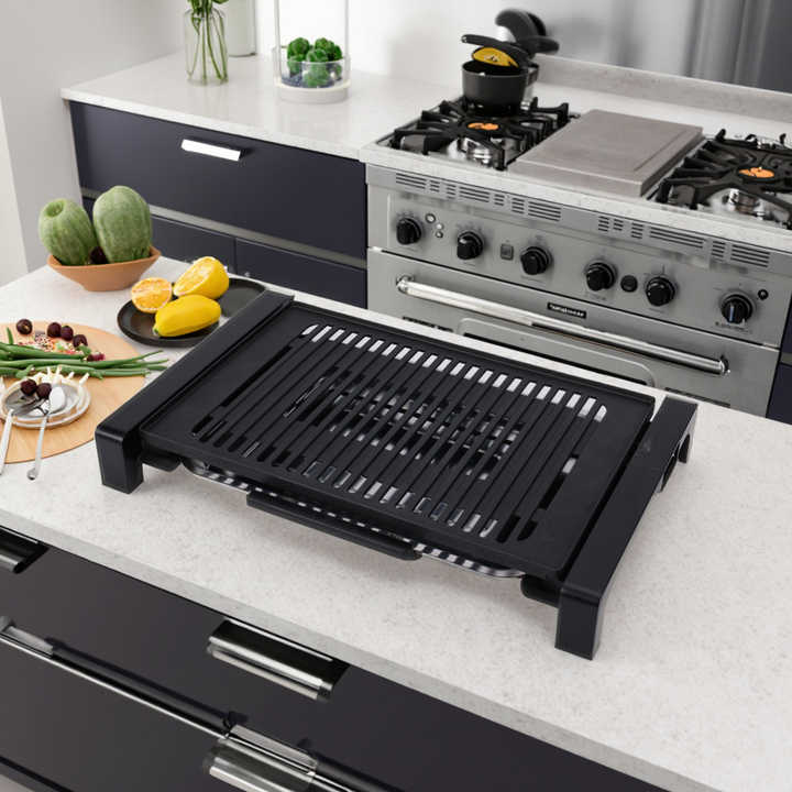 Popular Indoor Tabletop Electric Bbq Grill Korean Bbq Grill Manufacturer Smokeless Griddle for Household-海智集-