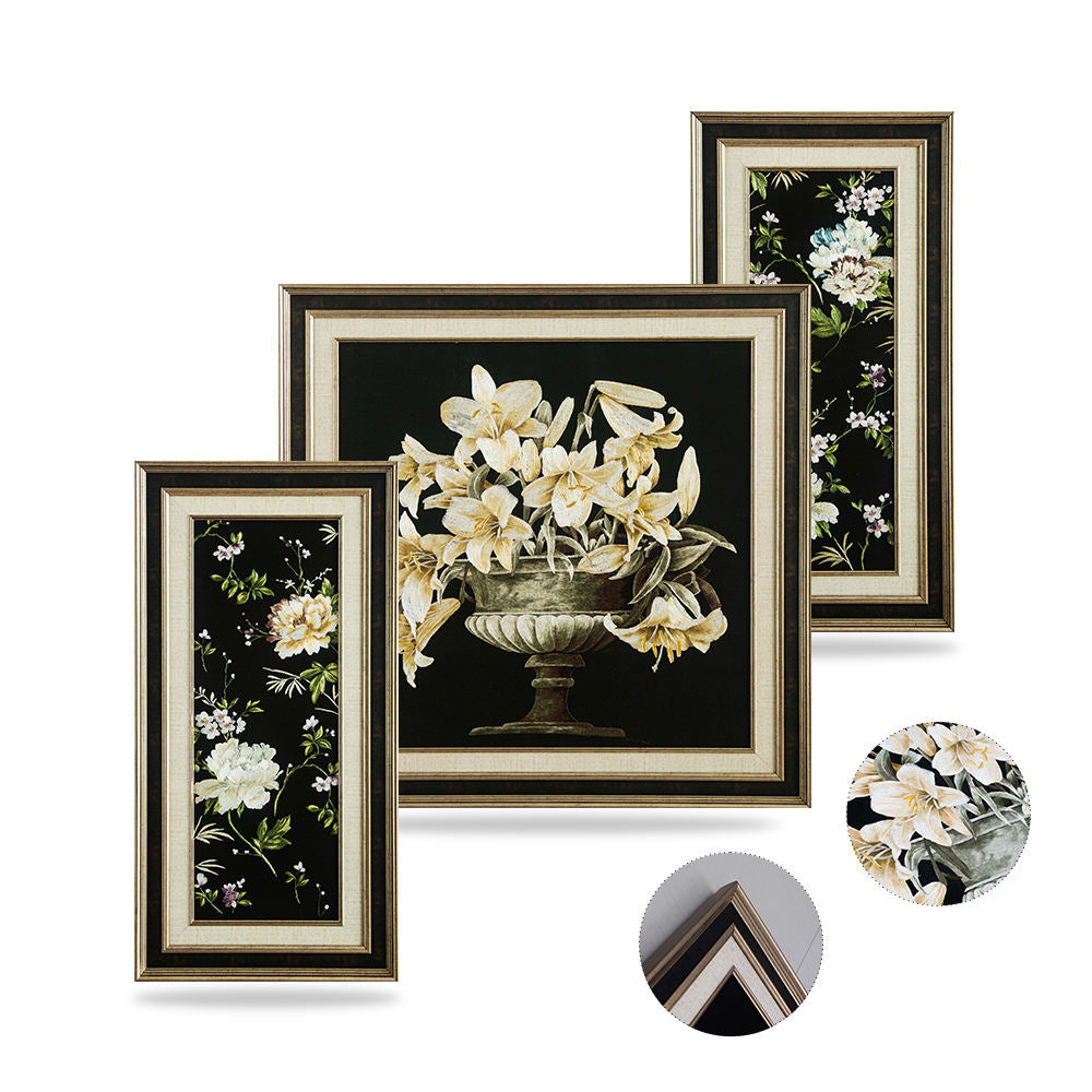Luxury Floral Embroidery Art Exquisite Handcrafted Flower Wall Decor for Elegant Home Gift Giving-海智集-
