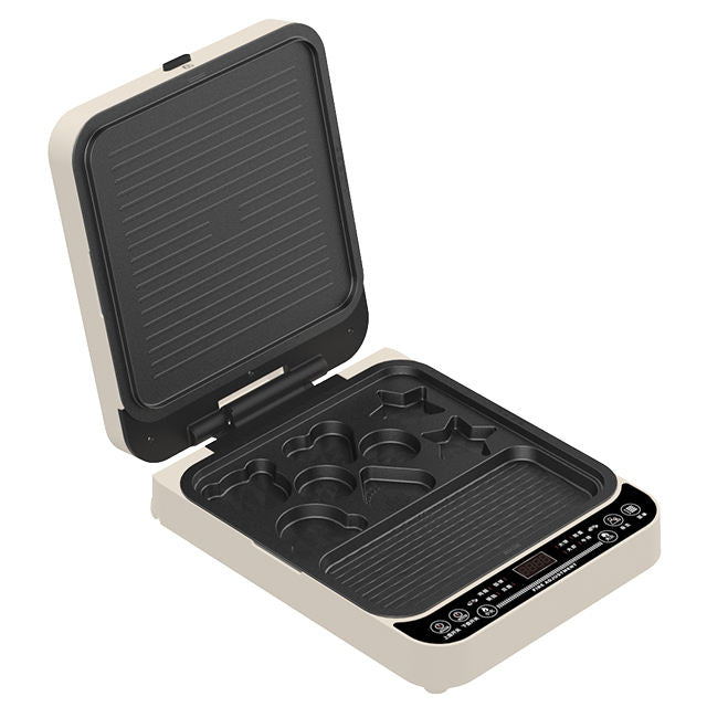 High quality product Grilling Press Plates Mini Pancake Maker Cool Touch Handle shapes non stick electric grill-海智集-