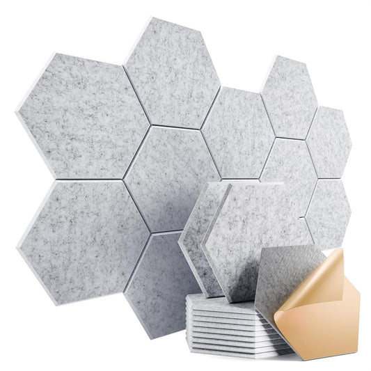 High-grade self-adhesive hexagonal sound insulation board 12 packs, studio quality, noise reduction, echo elimination, firewall foam-海智集-