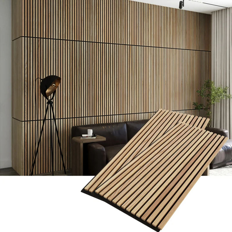 1200mmx600mm Interior Sound Absorbing Wood Wall Decoration Panel Custom Modern Acoustic Wall Paneling-海智集-