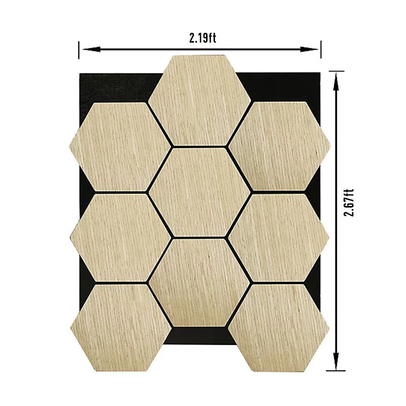 Easy to Install Hexagon Acoustic Wood Panels Modern Sound Absorbing Wall Decor for Conference Room Studio and Living Room-海智集-