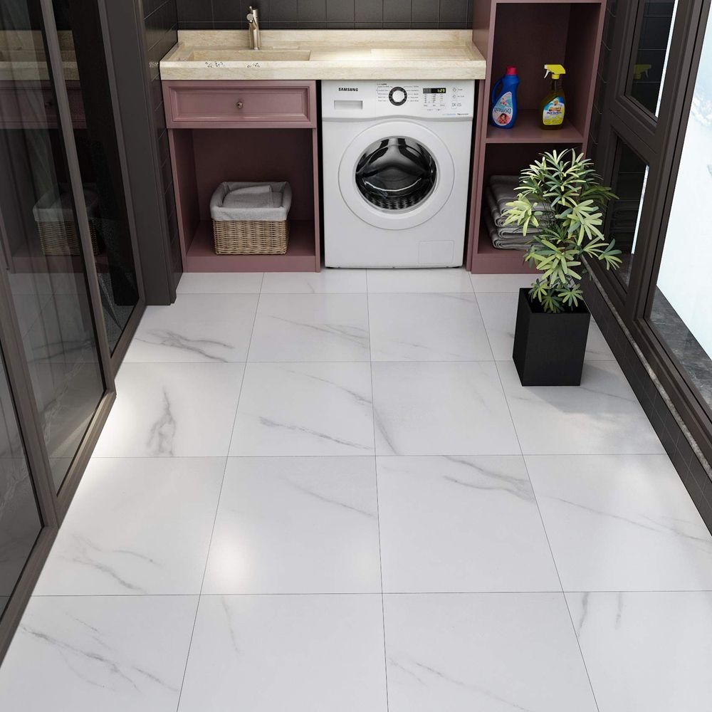Eco Friendly PVC Floor Tiles Peel and Stick Marble Design Waterproof for Home Use-海智集-
