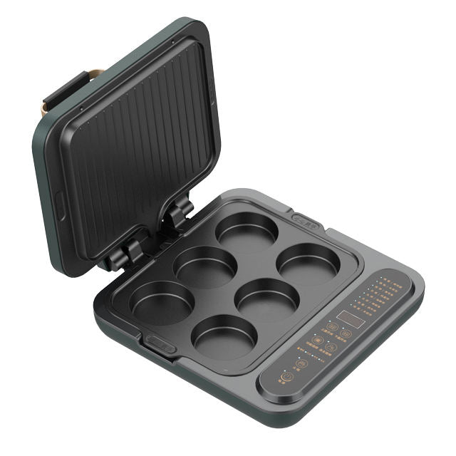 Electric Grill 2100W Multifunction Portable Home Foldable Non-Stick Split Pot Smokeless Barbecue Pan electric griddle pan-海智集-