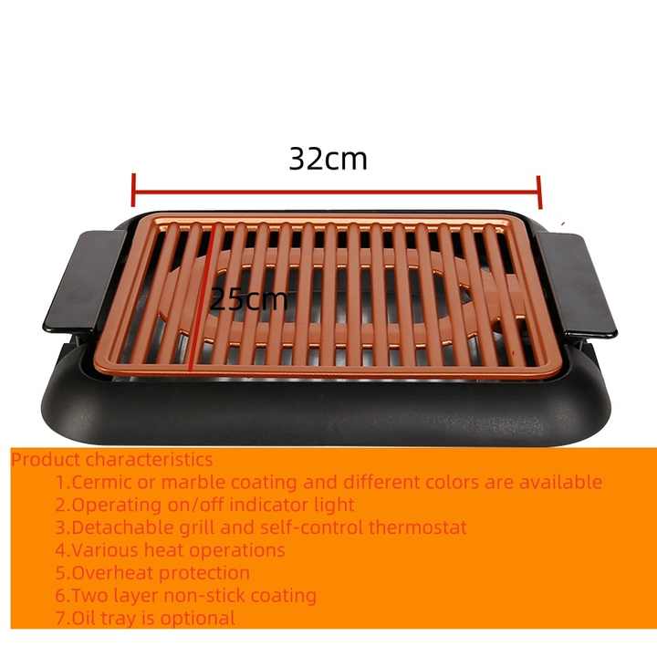 3225 Factory Multi-function Panini Press Sandwich Commercial Electric Grill Household Barbecue Bbq for Household-海智集-