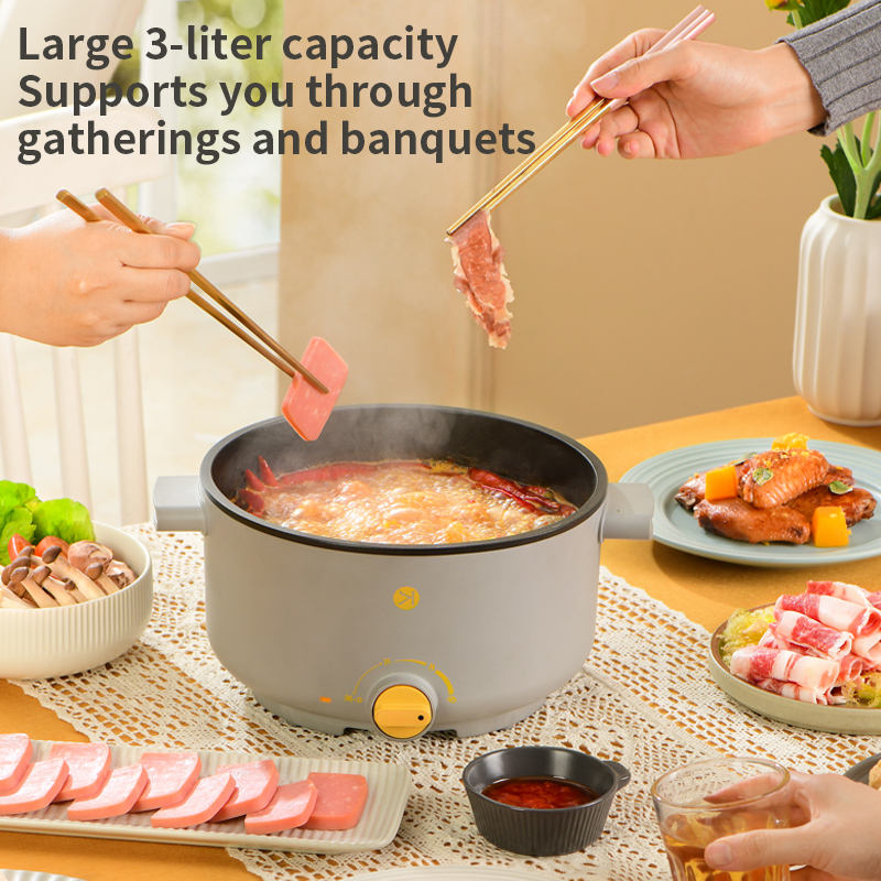 Electric multi cooking pot electric frying pan suitable for noodles/hotpot/soup fast cooking electric hot pot cooker-海智集-