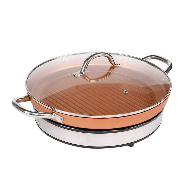 Best Portable Aluminium Non Stick Coating Electric Frying Pan Stainless Steel Smokeless Commercial Frying Pan for Less-海智集-