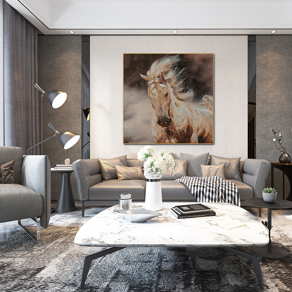 High Quality Embroidery Craft Animal Pattern Living Room Wall Art Painting Custom Modern Home Wall Hanging Art Painting-海智集-