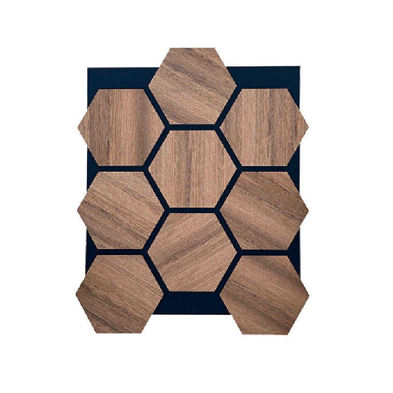 Easy to Install Hexagon Acoustic Wood Panels Modern Sound Absorbing Wall Decor for Conference Room Studio and Living Room-海智集-