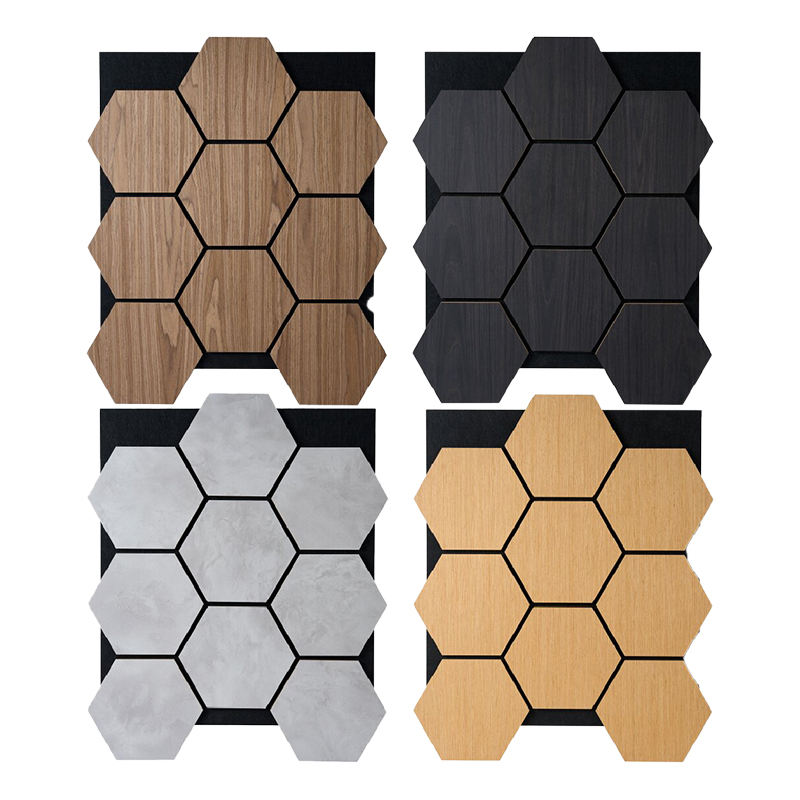 Elegant Hexagon Acoustic Panels Eco Friendly MDF Wall Decor with Superior Sound Absorption for Living Room-海智集-