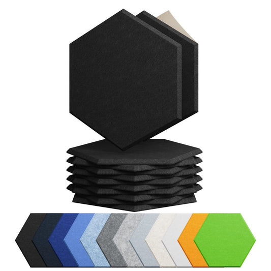 12 packs of hexagonal sound insulation boards with self-adhesive high-density sound insulation foam and flame retardant, suitable for the walls of home studios and offices-海智集-