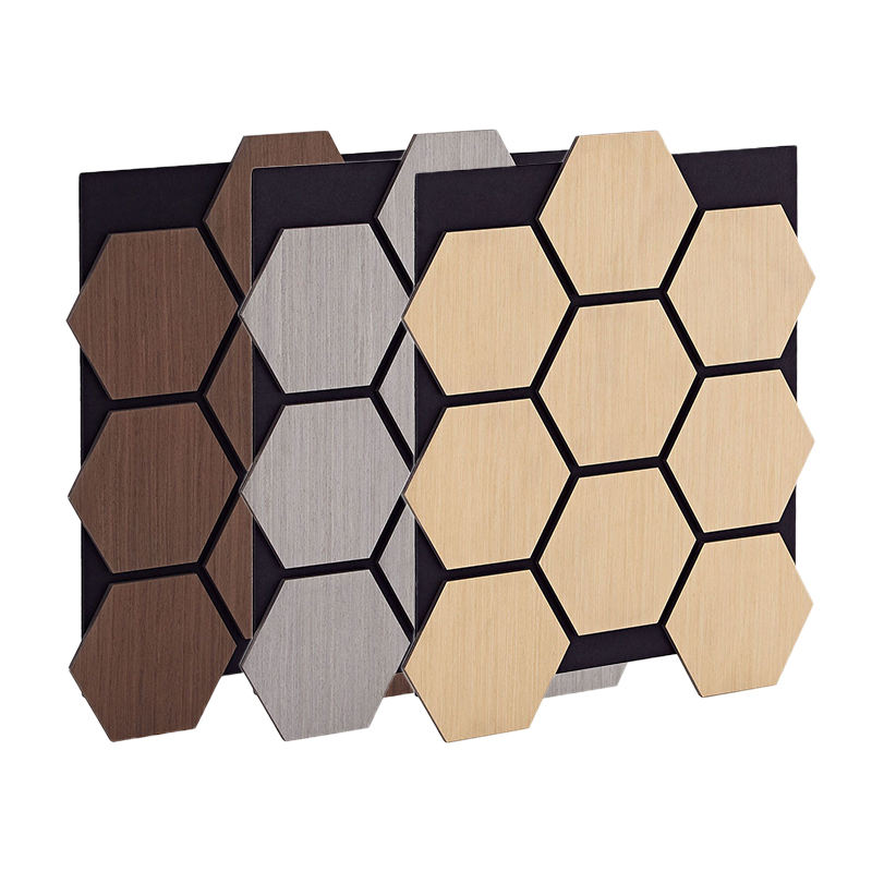 High Quality Decorative Hexagonal Acoustic Wall Panel MDF Flat Noodles Wall Covering for Noise Reduction-海智集-