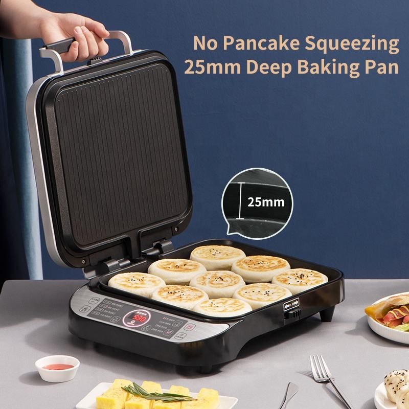 Household electric BBQ grill baking pan multifunctional pancake deepen double-sided heating frying pancake pan-海智集-