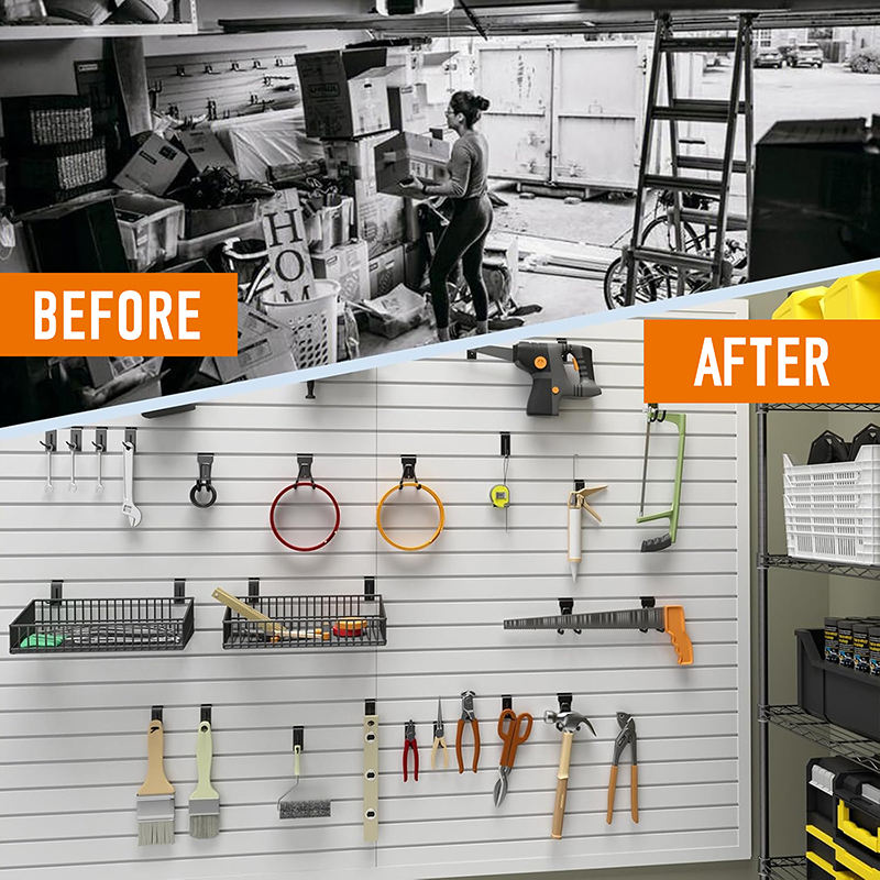 OEM Custom Single Waterproof Office Organization Slat Wall Panels Industrial Garage Tool Storage Custom Interior Living Room