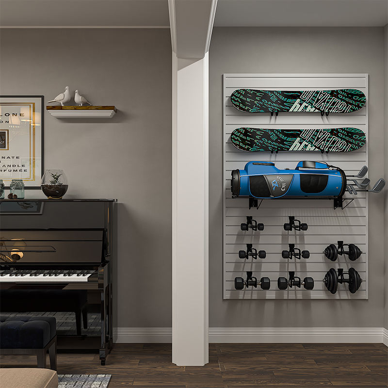 OEM Garage Tool Wall Storage Shelf Interior Living Room Custom Waterproof Wpc Slat Wall Storage Panels