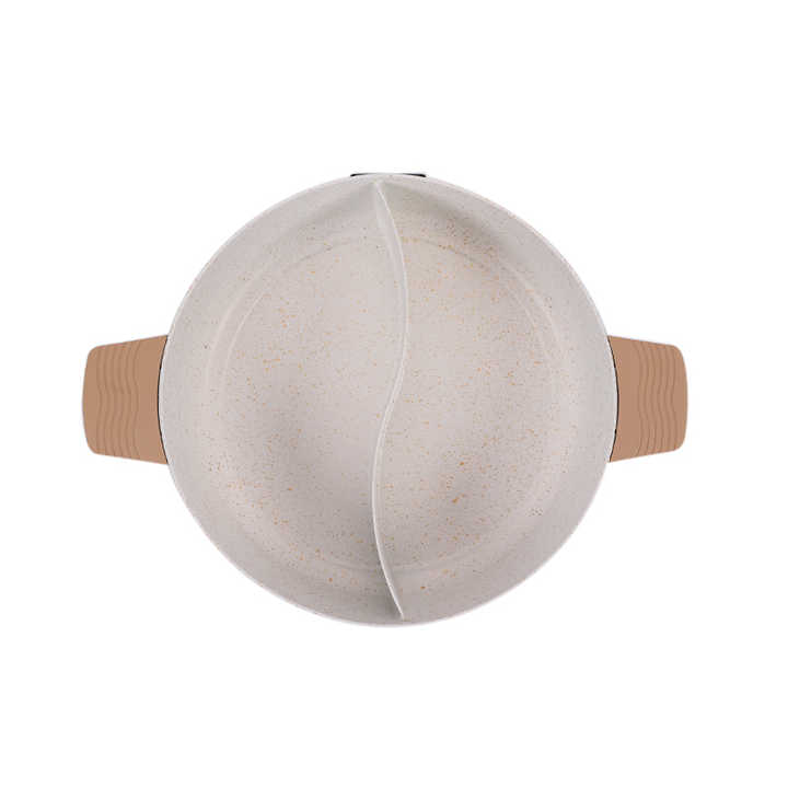 The Rock Best Wok to Use on Electric Stove Aluminum White OEM HOT Pot Tempered Glass Round PF Household Stamping Lazy Noodle Pot-海智集-