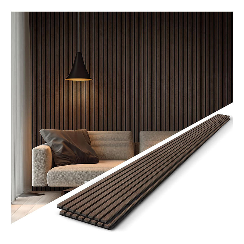 High Quality Modern Interior Acoustic Slat Wall Panel Decoration MDF Acoustic Wood Wall Panel Custom Wooden Acoustic Wall Panel-海智集-