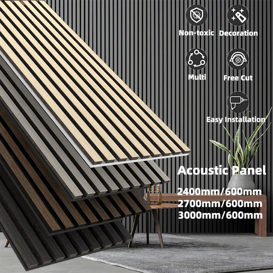 High Quality Modern Interior Studio Decoration Wood Acoustic Slats Wall Panels Custom Grooved Acoustic Wall Panel-海智集-